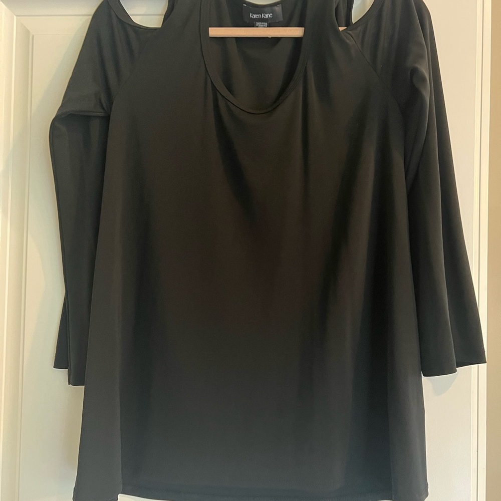 Black Cold Shoulder Top